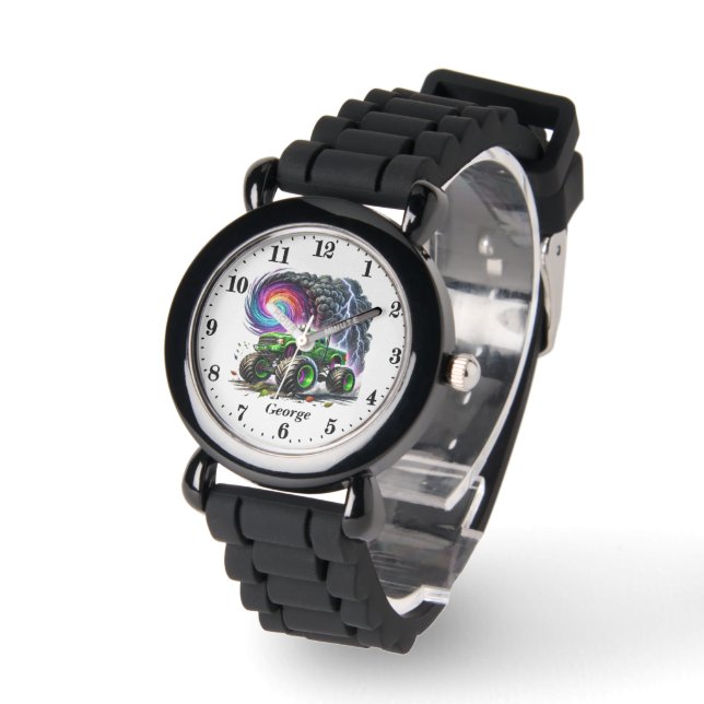 Montre Cool boys monster truck ajouter nom (Angle)