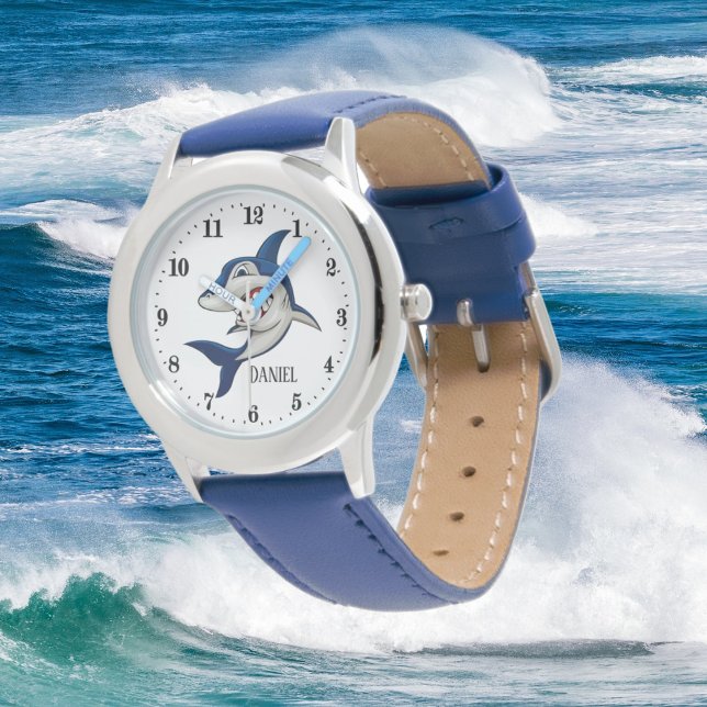 Montre cool boys requin watch ajouter nom (Créateur téléchargé)
