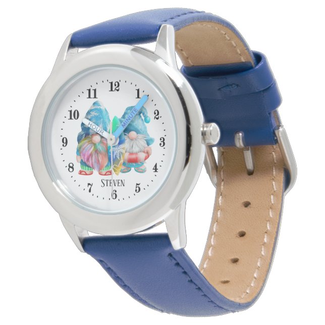 Montre cool boys Summer gnomes ajouter nom (Incliné)