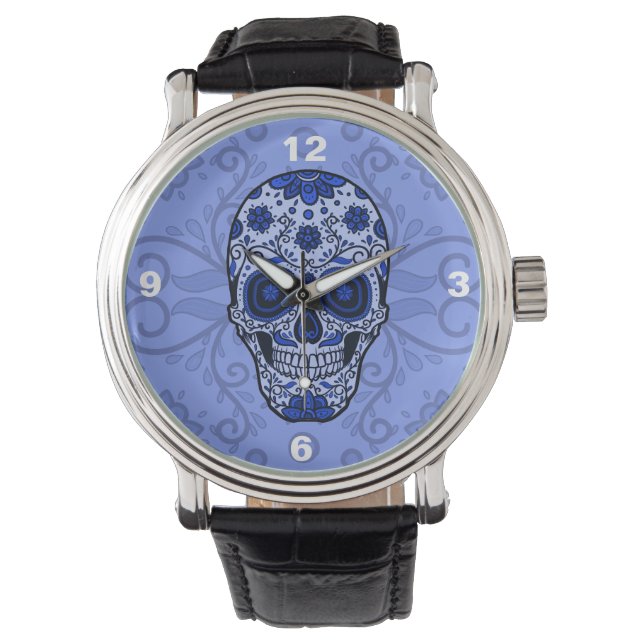 Montre Cool Bue Sugar Skull homme's Watch (devant)