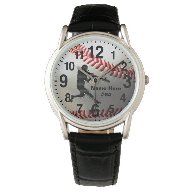 Montre Cool de baseball personnalisé Veille pour les gars (devant)