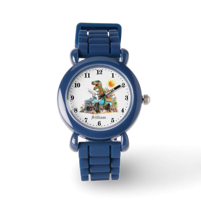 Montre Cool Dinosaur Truck ajouter nom (Recto)