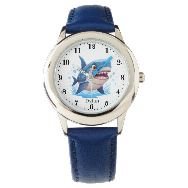 Montre Cool garçons requin ajouter nom (devant)