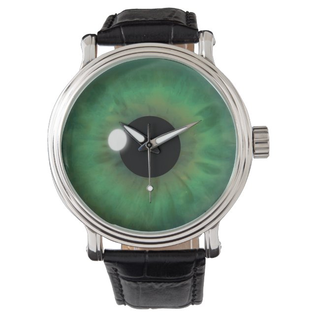 Montre Cool Green Eye Iris Eyeball Custom Wrist Watch (devant)