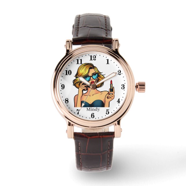 Montre Cool retro femme ajouter nom (Recto)