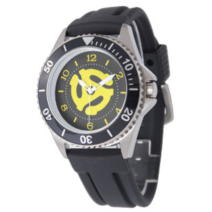 Montre COOL Retro Jaune 45 espaceur DJ Dial