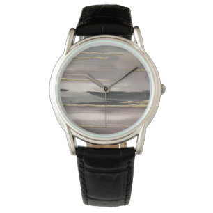 Montre Copie abstraite dorée d'or du brouillard II de