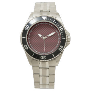 Montre Copie rouge rouge de fibre de carbone