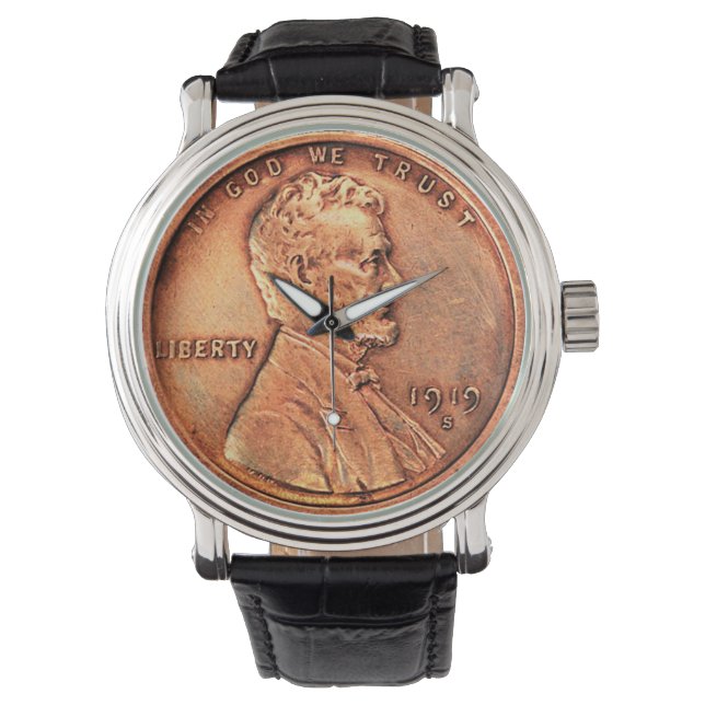 Montre Copper Abraham Lincoln penny, un cent /aucun nombr (devant)