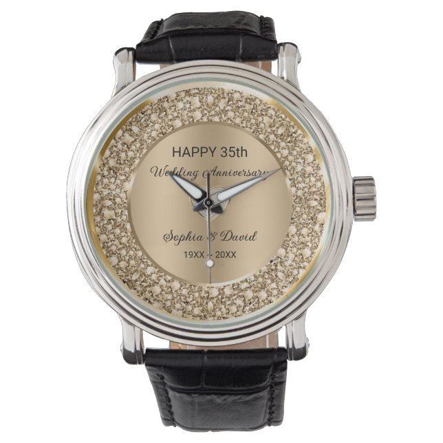Montre Copper Diamonds Mariage Anniversaire  (devant)