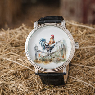 Montre Coq à l'aquarelle Morning Glory