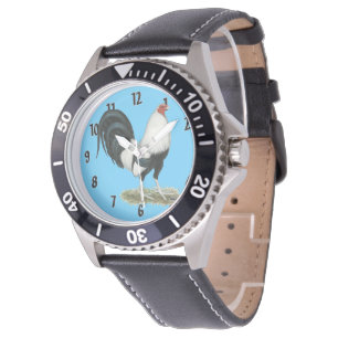 Montre Coq de combat argenté de Duckwing
