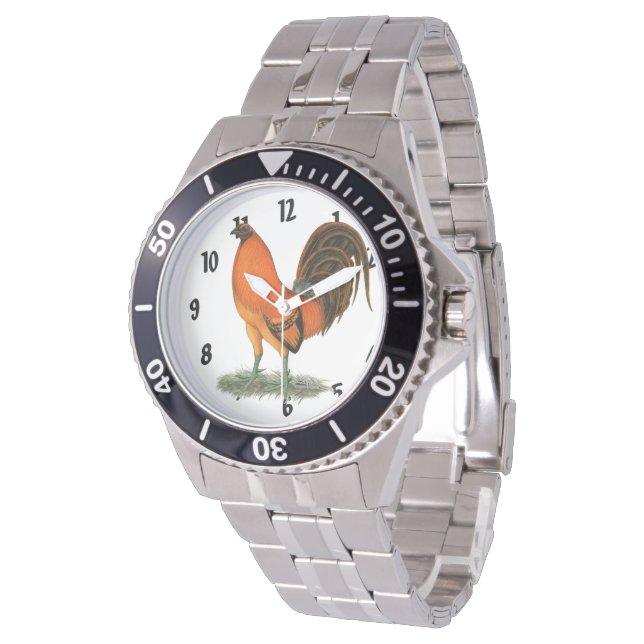 Montre Coq de combat Ginger Rouge (Incliné)