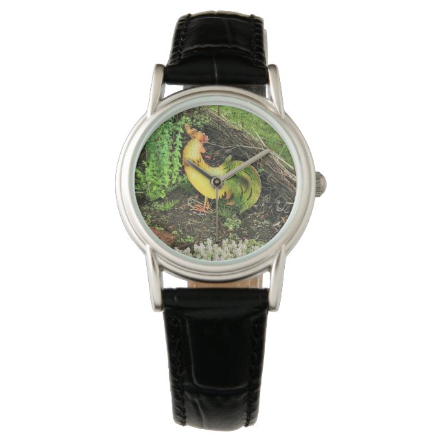 Montre Coq jaune et vert (devant)
