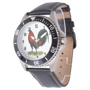 Montre Coq Rouge Noir BB Américain