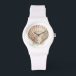 Montre Coquillage rose et crème<br><div class="desc">Megan Meagher aime peindre des photos des belles collections océaniques. Elle saisit les plus belles offres naturelles de la nature dans la vie marine. Dans ce tableau classique et simple, il saisit la simplicité d'un bel coquillage crème et rose. Obtenez ce morceau d'art imprimé dès aujourd'hui pour ajouter à votre...</div>