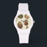 Montre Coquilles antiques craquelées<br><div class="desc">L'artiste Denis Diderot est talentueux et connu pour ses grandes images de la vie marine. Dans cette image très vivante, il capture quatre coquillages conques craquelés dans leur style le plus naturel. Les conches sont souvent craquelés comme ces quatre coquillages et dans un ton sépia. Obtenez votre produit de coquillages...</div>