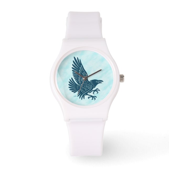 Montre Corbeau bleu dansant (Recto)