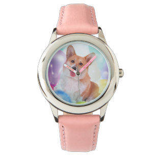 Montre Corgi de sourire avec des ballons