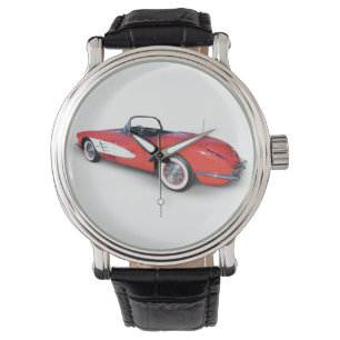 Montre corvette rouge 1960 rétro