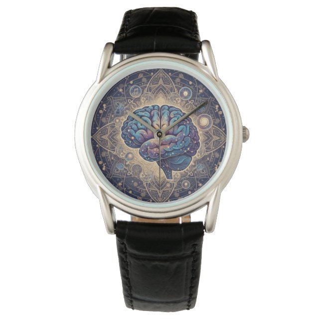 Montre Cosmic Mind Mandala – Abstract Brain Art (devant)