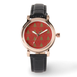 Montre Cosy sapin de Noël affreux pull à damiers motif