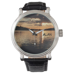 Montre Coucher de soleil à Lake Wrist Watch