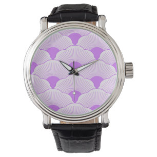 Montre Coucher de soleil, violet tonique, texture béton