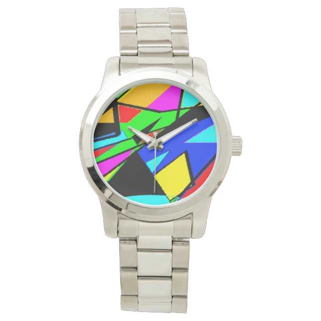 Montre couleur géométrique Unisex (devant)