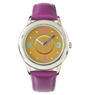 Montre Couleur mignonne violet et jaune >Les filles regar