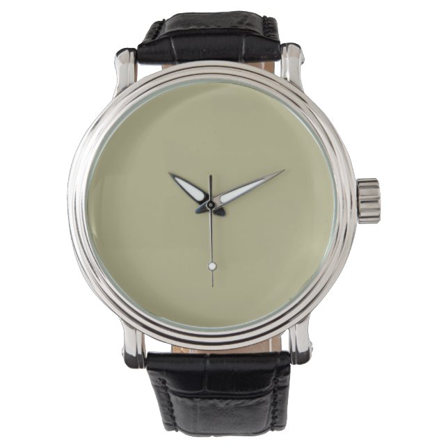 Montre Couleur solide verte Sage | Classique | Élégant (devant)