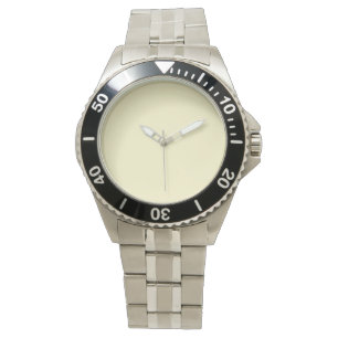 Montre Couleur uni jaune pastel   Classique   Élégant