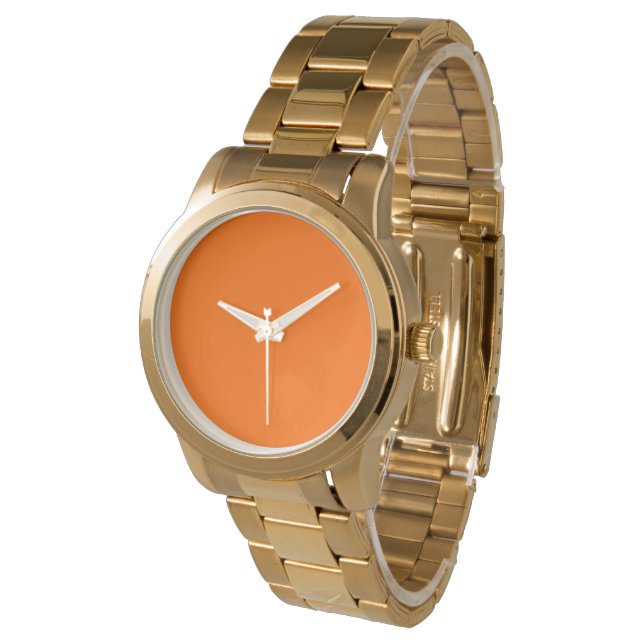 Montre couleur uni néon orange (Incliné)
