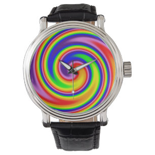 Montre Couleurs arc-en-ciel tourbillonnant Flot spiral co