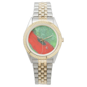 Montre Couleurs contrastées rouges et vertes