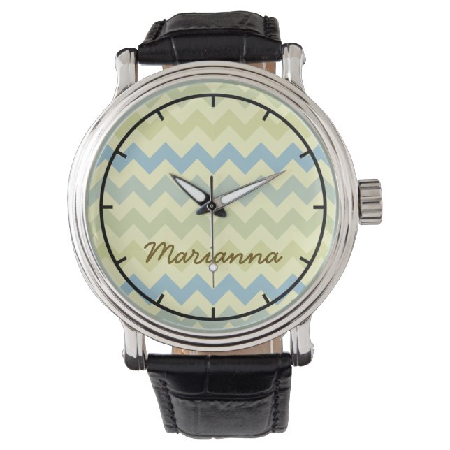 Montre couleurs pastel chevron (devant)