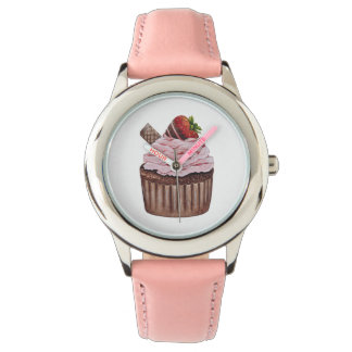 Montre Coupe De Fraise Cute À L'Aquarelle