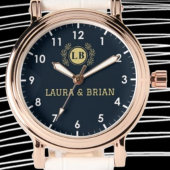 Montre Couple Gift His and Her name monogram initials 