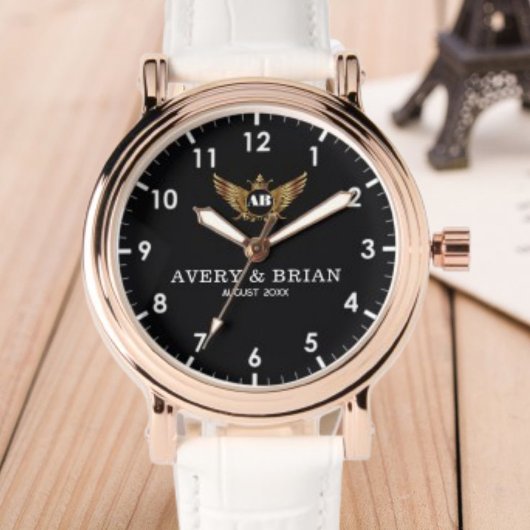 Montre Couple names initials and monogram 
