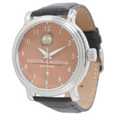 Montre Couple names monogram orange (Incliné)