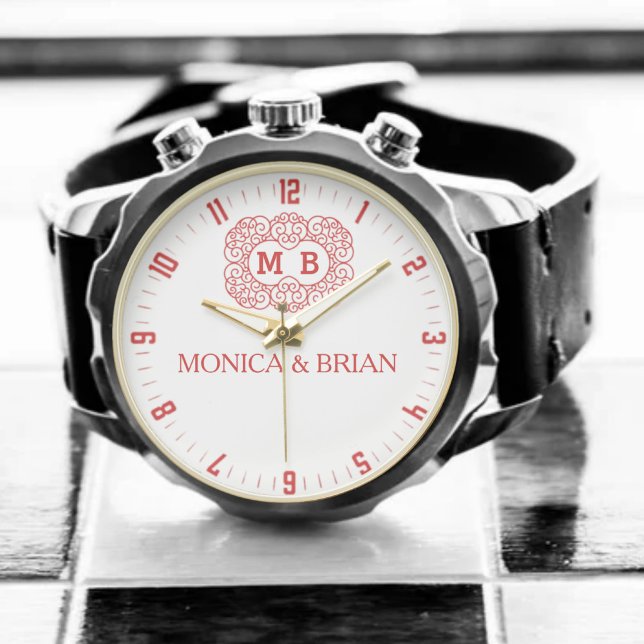 Montre  Couple’s name Luxury Initials Weddings   (Créateur téléchargé)