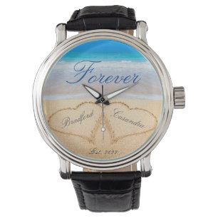 Montre Couples personnalisés pour toujours Coeurs dans