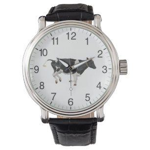 Montre Courir la vache noire et blanche