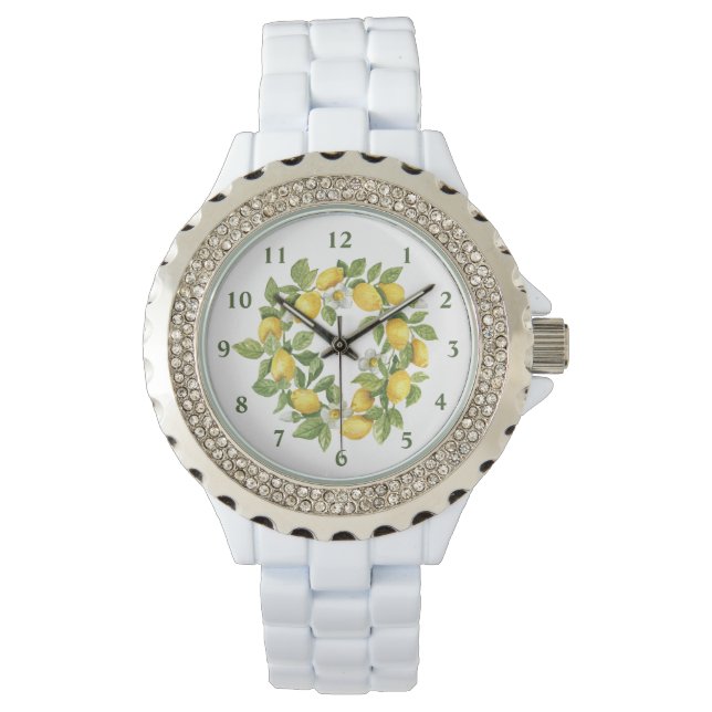 Montre Couronne de citrons vert jaune  (devant)