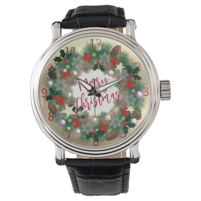 Montre Couronne de Noël luxueuse (devant)
