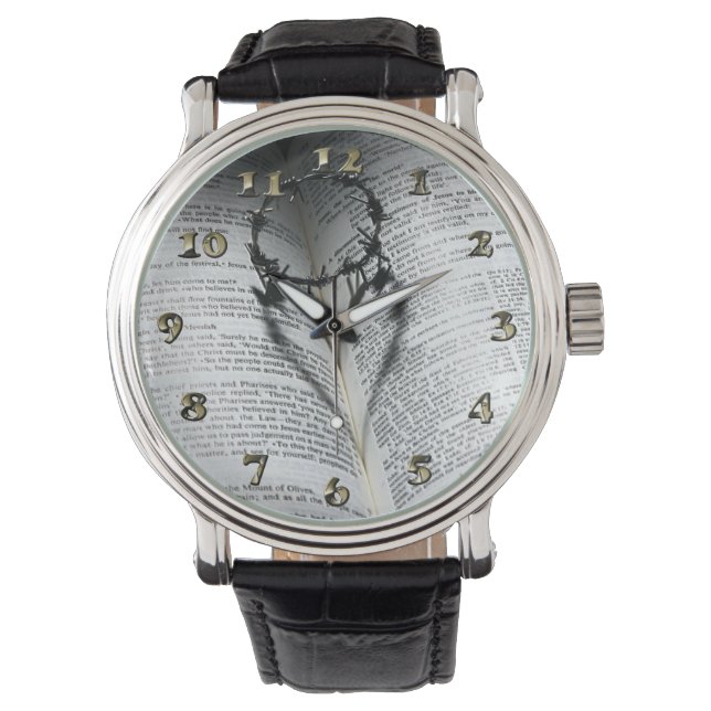 Montre Couronne d'épines Coeur et Bible (devant)