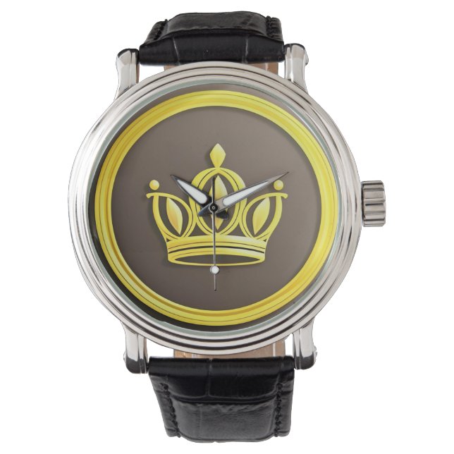 Montre Couronne dorée élégante (devant)