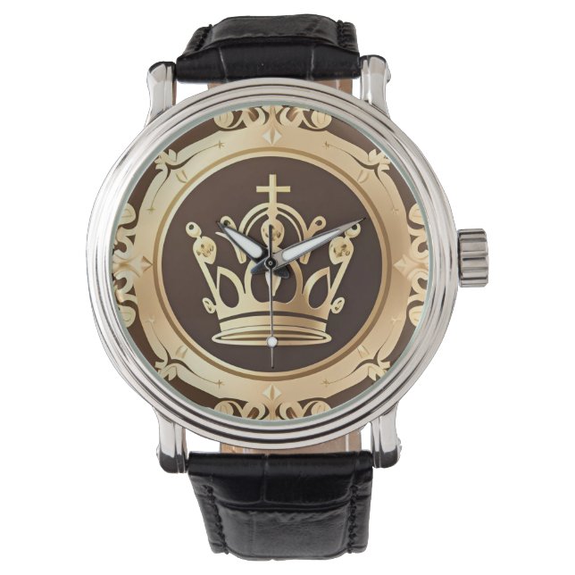 Montre Couronne dorée élégante (devant)