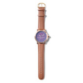Montre Coustom couple names elegant pourple monogram (Sangle)