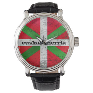 Montre Coutume, drapeau de pays Basque affligé, Ikurriñ